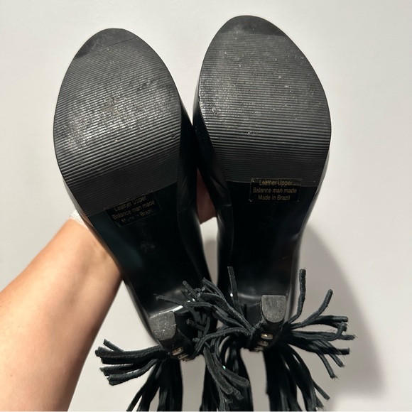 Report Signature Targee Black Fringe Platform Leather Pumps Size 8 - Picture 7 of 16